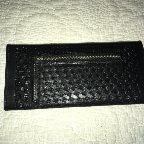 Vintage Hand Tooled Leather Clutch Wallet with Snap Clasp by Alejandro Yeo - New - Picture 10 of 11